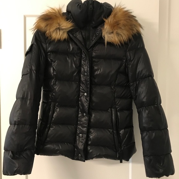 S13 Faux Fur-Trim Hooded Puff Jacket - Picture 2 of 3